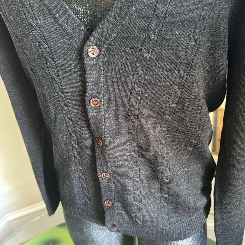 Farah styled in England cardigan